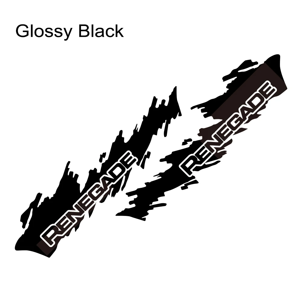 Glossy Black 2 шт. наклейки на двери автомобиля с обеих сторон гоночная Спортивная графика DIY виниловая пленка наклейки Стайлинг тюнинг автомобильные аксессуары для Jeep Renegade - Название цвета: Glossy Black