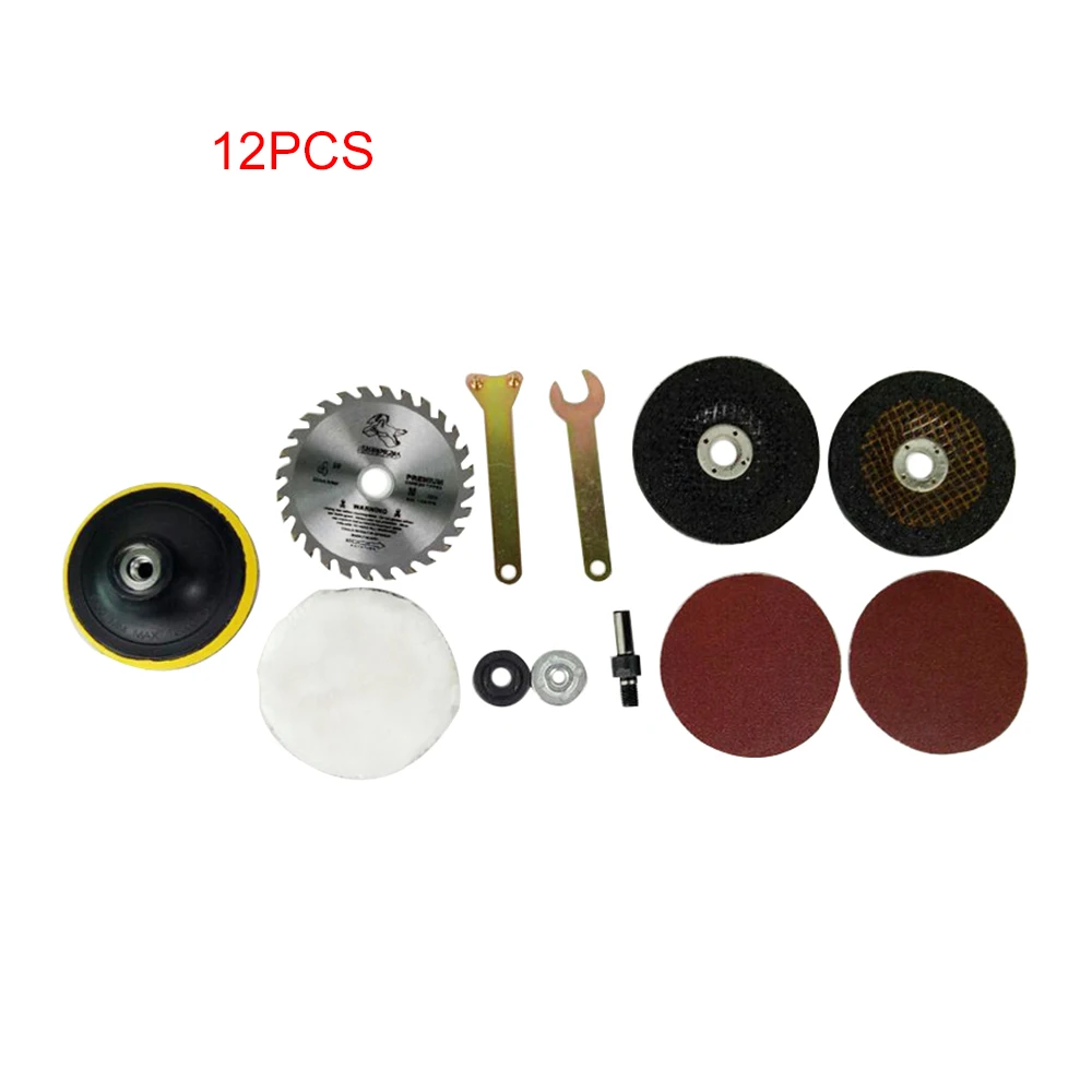 

Grinder Electric Drill Variable Angle Grinder Mandrel Adapter Disc Holder Kit Spanner Polish Wheels Set