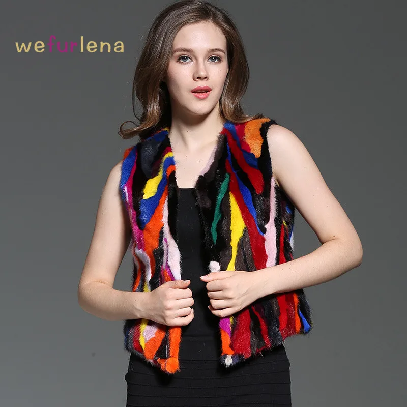 Fourrure En D'hiver Mode cou Cou V Veste Véritable Réel Welfurlena Cuir V 2017 Vison Naturel Femmes De As Picture Chaud Manteau Gilet Coloré Vente z8UqUAwTK