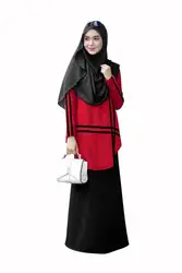 2016 Мода Абая мусульманские для девочек длинное платье Турецкий женская одежда паранджу Дубай арабские djellaba костюмы с юбкой 2 шт. набор