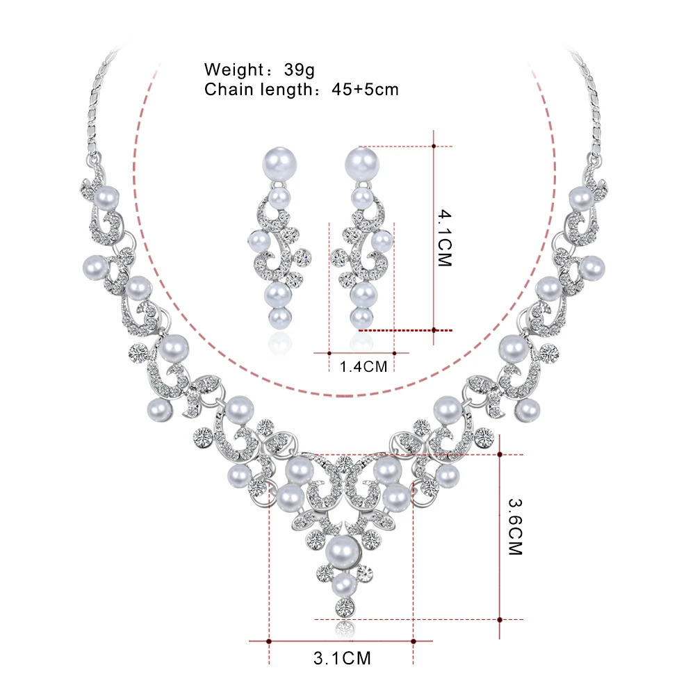 Модный свадебный ювелирный набор, ожерелье, Кристальный жемчуг, колье, ожерелье s, массивное ожерелье для женщин, подарки на день Святого Валентина