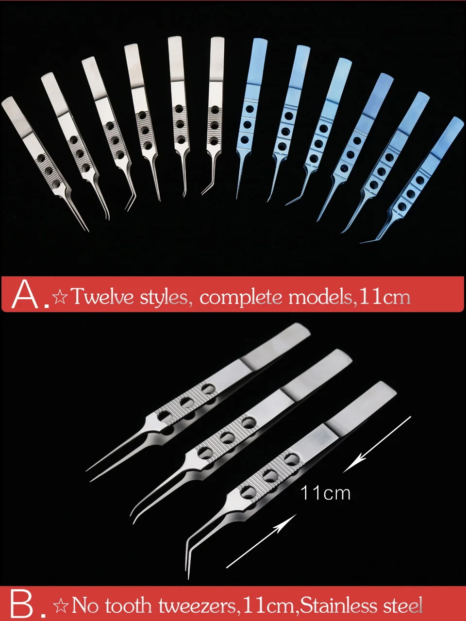 Inoxidável Ferramenta Pálpebra Dupla Intra-ocular Micropinças Gordura Pinças Oftálmicas Fórceps Médicos Aço 4 High Quality Beleza e saúde