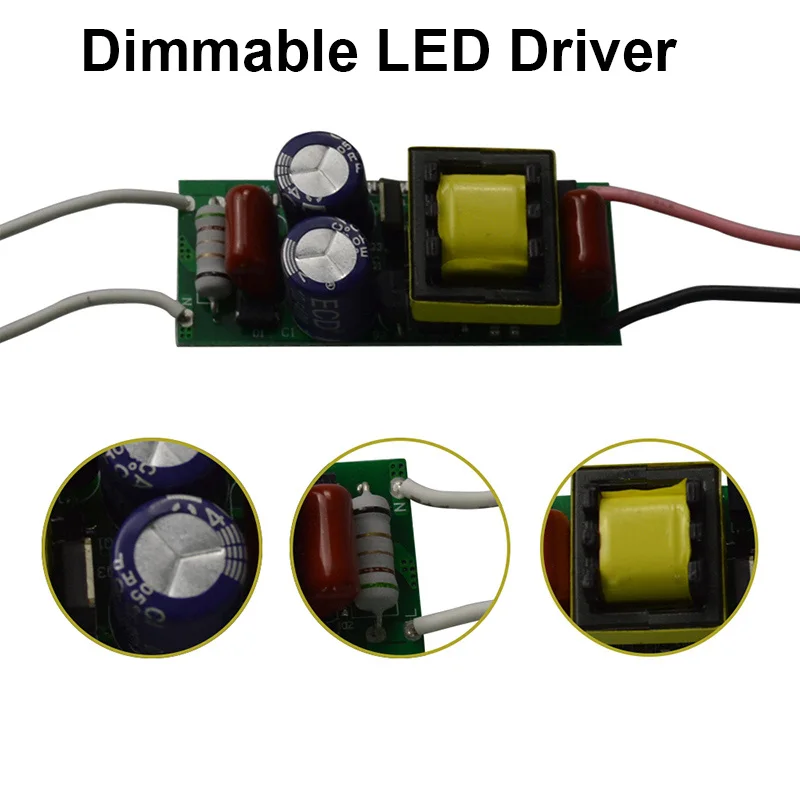 Светодиодный блок питания с регулируемой яркостью 3-24 Вт AC110V 220 В, адаптер питания, светодиодный светильник-трансформатор мА, потолочный светильник - Цвет: bare board