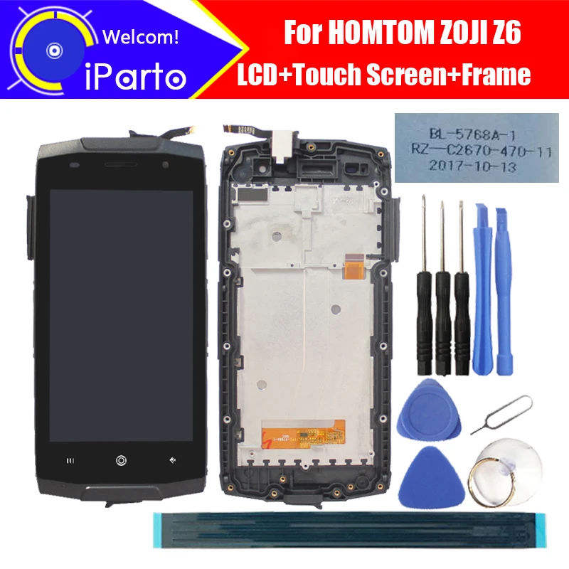 ЖК-дисплей 4 7 дюйма HOMTOM ZOJI Z6 + дигитайзер сенсорного экрана рамка в сборе 100%