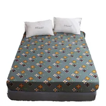 Bed sheet polyester high-grade active printed fitted sheet adjustable with elastic mattress cover in various sizes 1 pcs