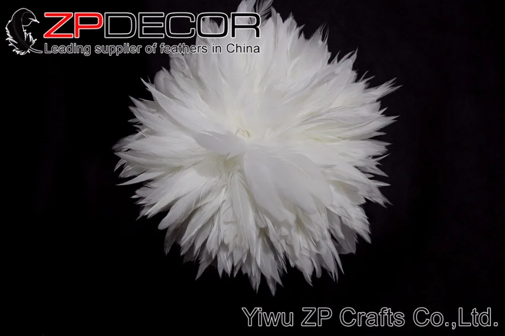 White Rooster Schlappen Strung Feathers (22)
