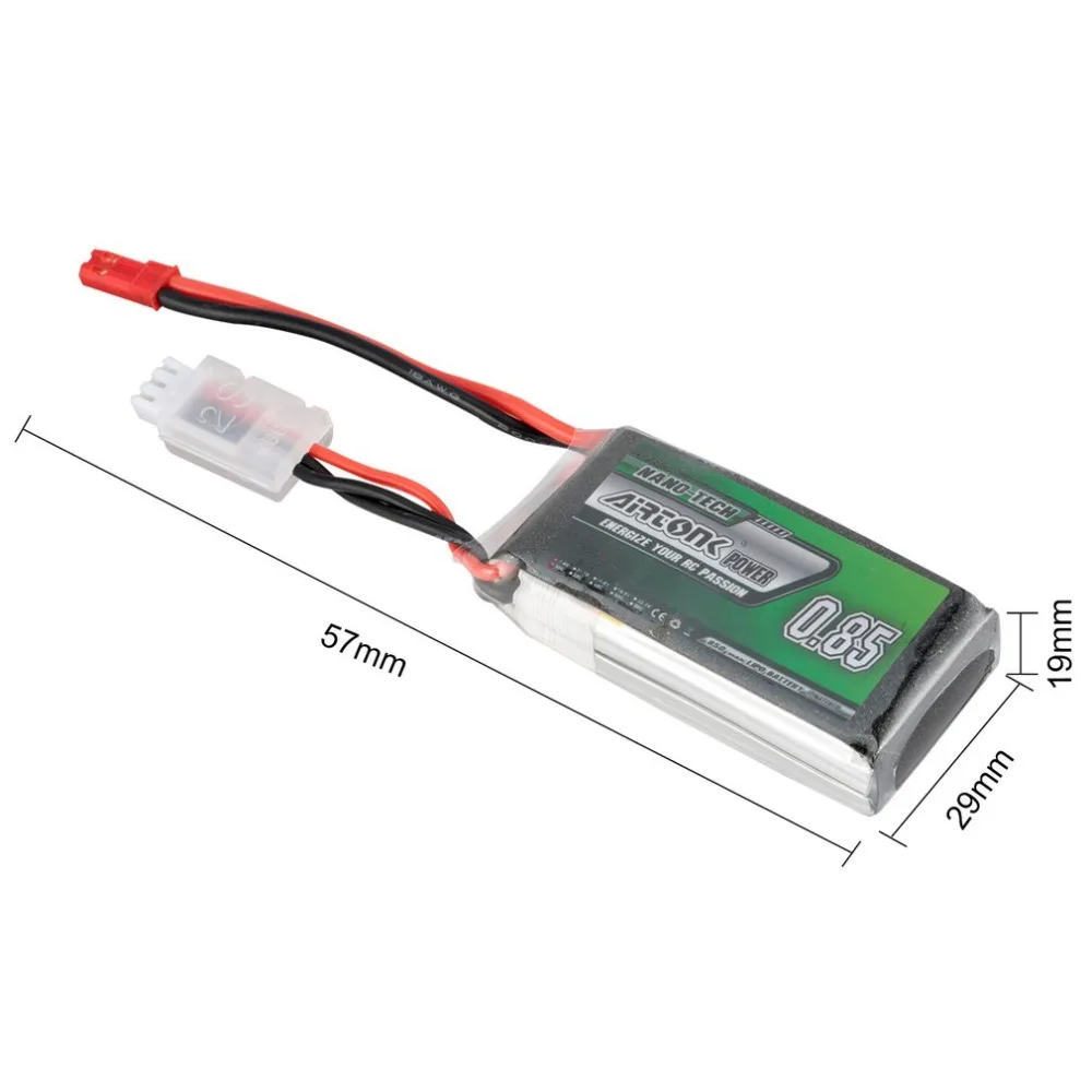 Airtonk мощность 7 4 В 850 мАч 30C 2 S 1 P Lipo батарея JST Plug перезаряжаемые для RC гоночный Дрон