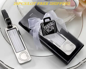 

20pcs Silver wedding gifts and Heart favors of Silver Travel Luggage Tags For Bridal Shower favors and Wedding celebration gift