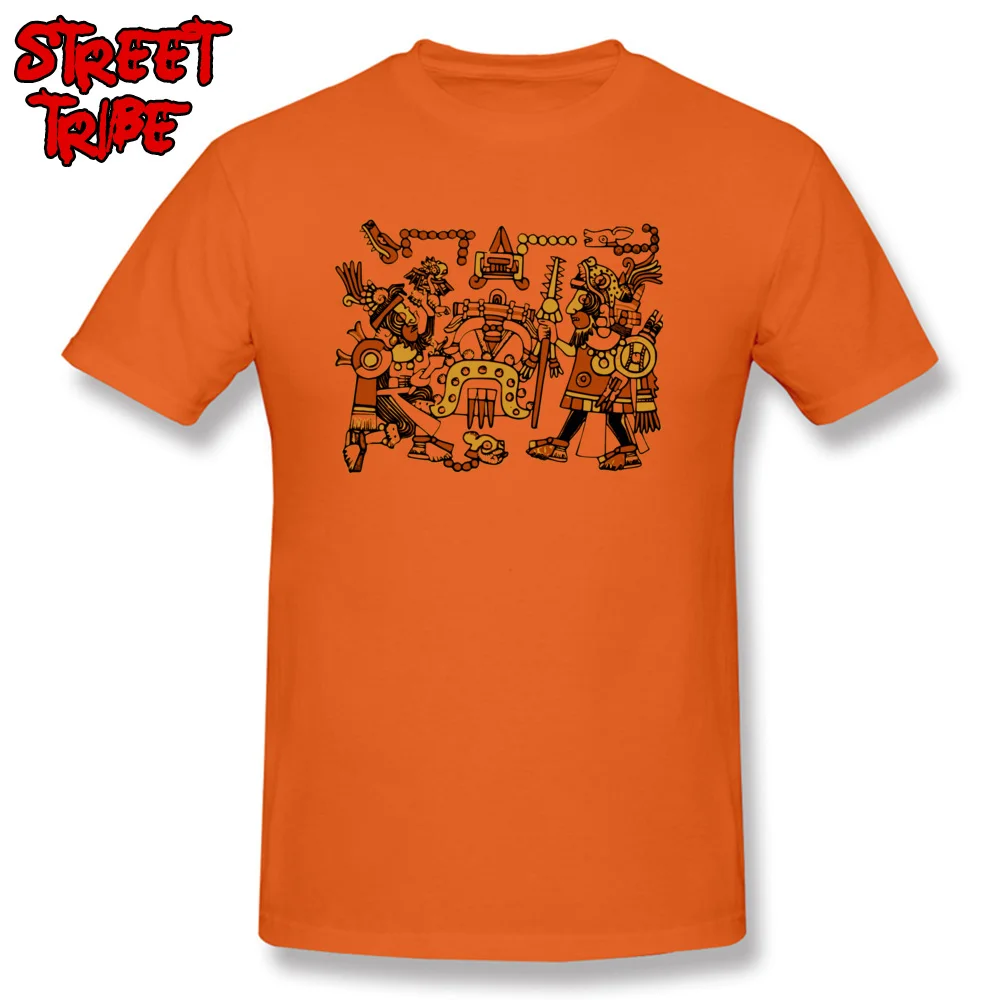 cosie aztec 1294241 Custom Short Sleeve Summer Tees Coupons Crew Neck 100% Cotton Tops Shirts Men's T-Shirt Drop Shipping aztec 1294241 orange