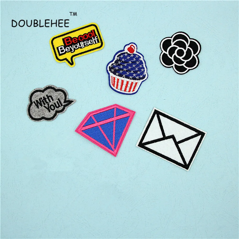 

DOUBLEHEE Envelope Flower Love Patch For Cloth Sticker Embroidered Iron On Patches Design Beauty Embroidery diy Bags Shoes