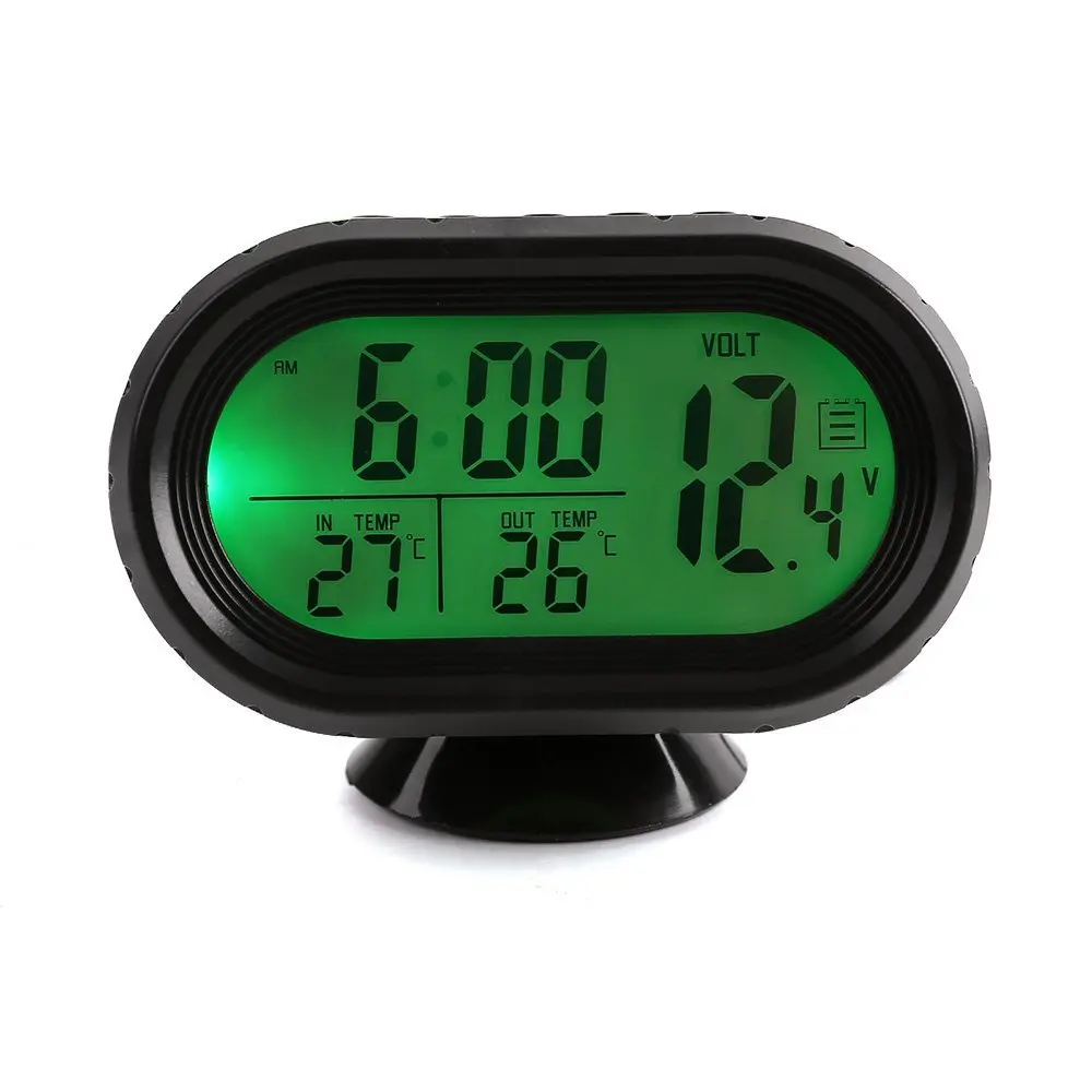 

High Quality Multi-Function Digital 12V Car Voltage Alarm Temperature Thermometer Clock LCD Monitor Battery Meter Detector Dis