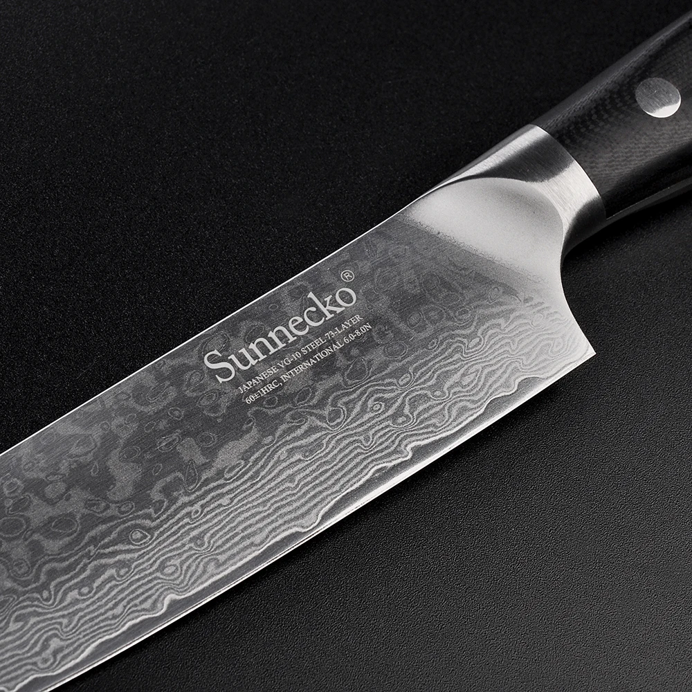 SUNNECKO 5 дюймов Santoku кухонный нож японский Damscus VG10 стальное лезвие бритвы острый G10 Ручка Мясо Фрукты резки кухонные ножи