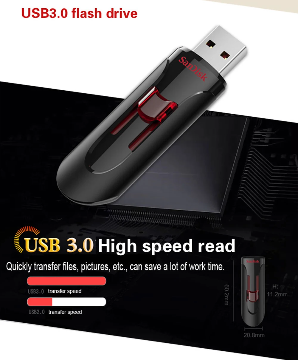 SanDisk usb 3,0 флэш-накопитель CZ600 USB флэш-накопитель 128 Гб карта памяти 64 Гб Флешка 32 Гб 16 Гб USB ключ скорость чтения до 130 м/с