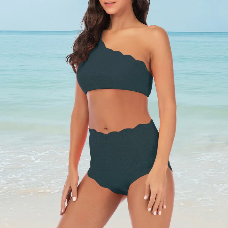 Женский купальник с волнистым краем купальный костюм 2019 сексуальный одним