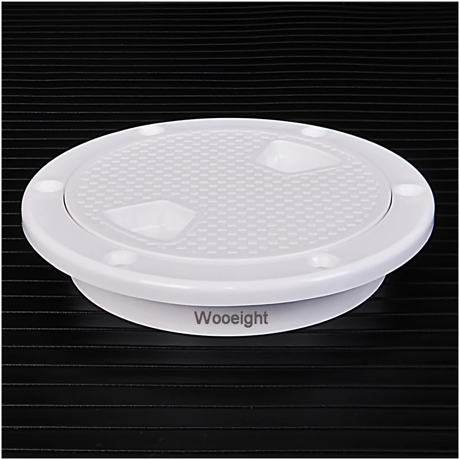 4 6 Marine Boat RV White Round Access Hatch Cover Accessories Screw Out Deck Inspection Plate (4)