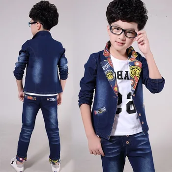 

Spring kids clothes sets boys jacket + jeans pants suit clothing set kids boy sport suits 4-13y boy clothes children clothing