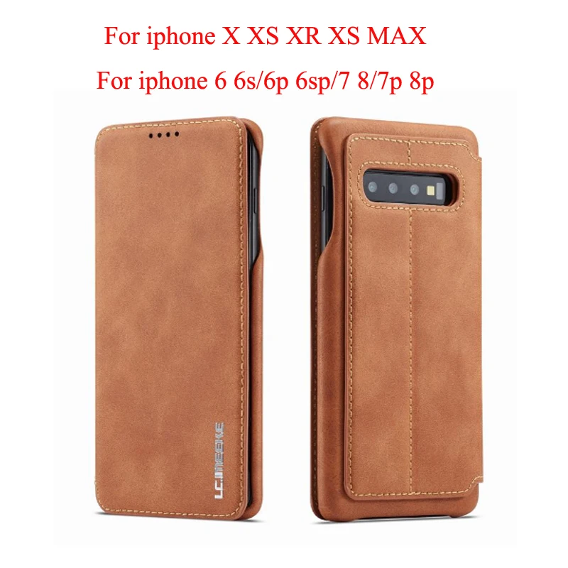 Чехол кошелек для iphone XS MAX XR X роскошный кожаный чехол книжка в деловом стиле 6 7 8 P