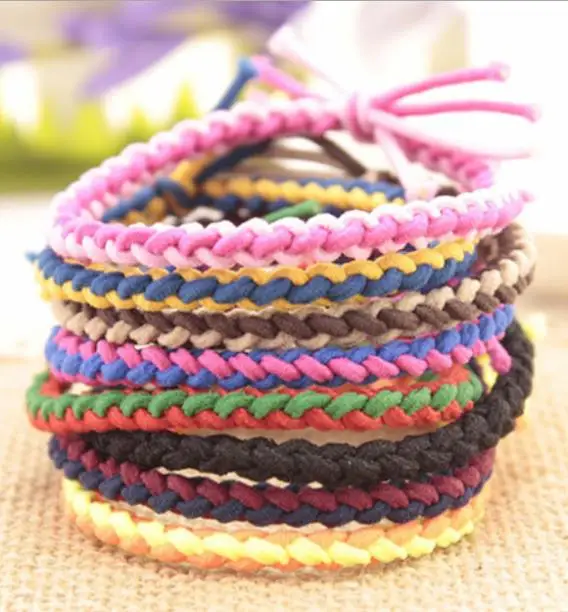 OMH wholesale red mix jewelry fashion handmade hemp rope bracelet SZ65