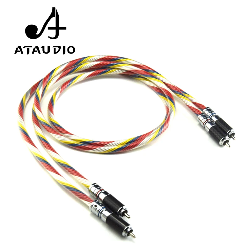 ATAUDIO Hifi посеребренный 2rca штекер к кабель Hi end красочный 6N 2 RCA кабель|rca cable|2 rca cable2 |
