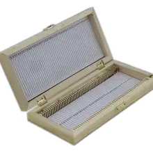 Профессиональный Чехол для микроскопа, деревянный контейнер для хранения, держатель для 50 шт