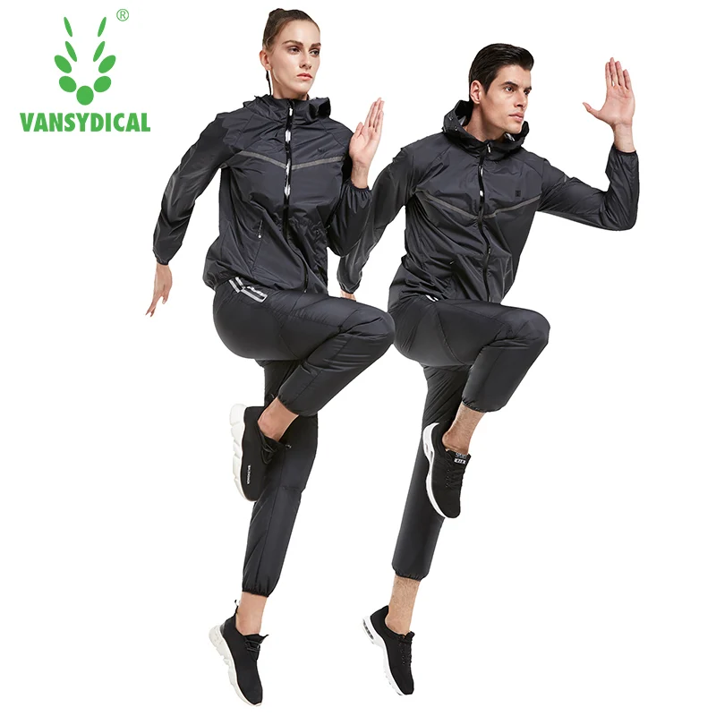 

Vansydical Men Women Sweatshirt Sweat Suits Sports Running Sets Gym Workout Suit Jacket Pants Lose Weight Tracksuit Jogging Suit