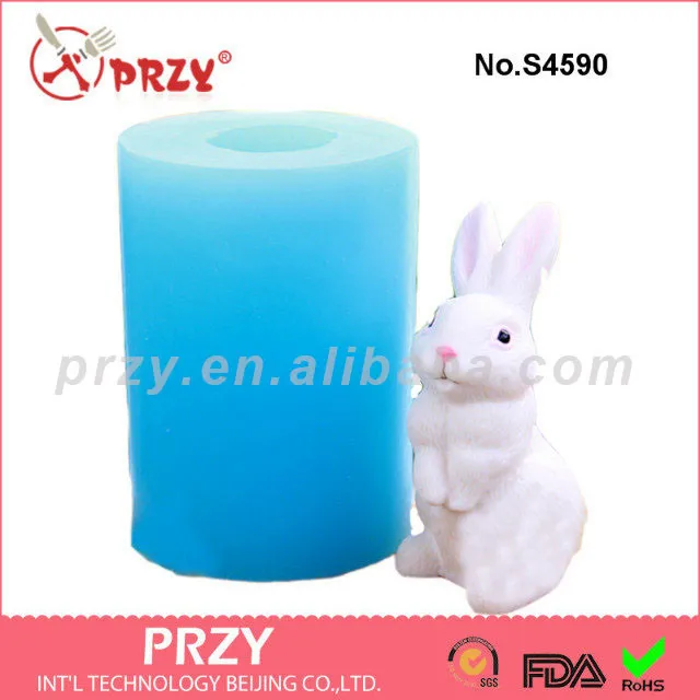 S4590 White Rabbit 3D soap mold