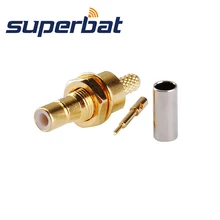 Superbat 10 шт. SMB обжимной женский разъем переборка для коаксиального кабеля RG174, RG188A, RG316, LMR100 RF разъем