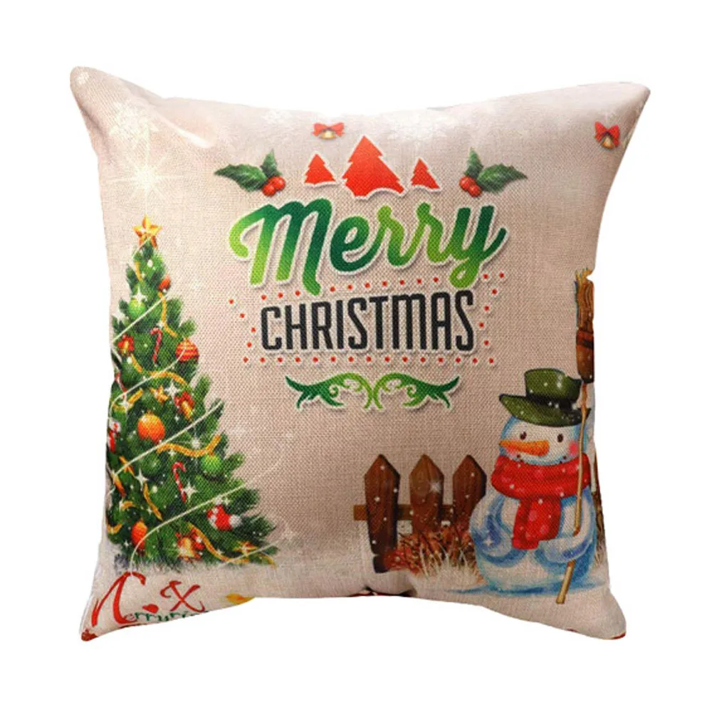 Наволочки Рождественские наволочки на подушки 4 шт хлопок лен Чехлы на подушки для дома диван вечерние Декор автомобиля 4 шт A30305
