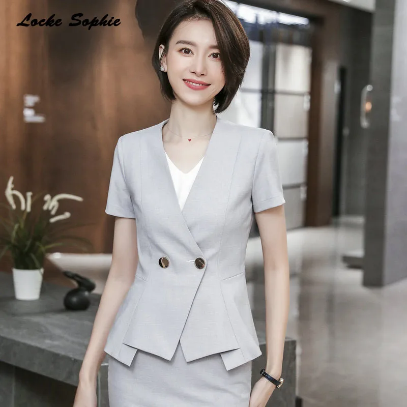 1pcs Women's Plus size Blazers coats 2019 Summer cotton blend irregular Suits jackets ladies Skinny Office Blazers Suits coats