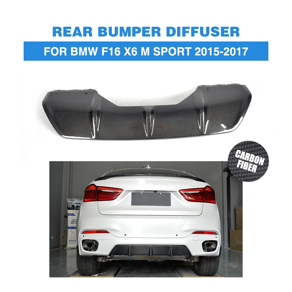 Carbon Fiber Rear Bumper Exhaust Diffuser Lip for BMW X6 F16 xDrive35i