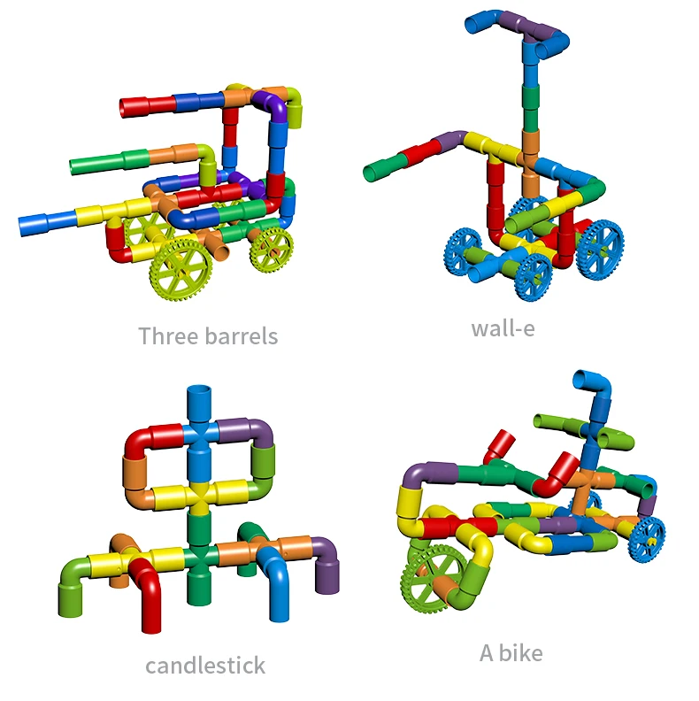 2018 красочные развивающие водопровод строительные блоки игрушки для детей DIY сборка туннель из труб блок модель игрушки для детей