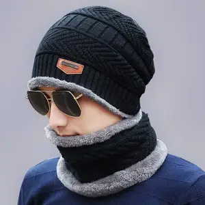 2018 Men Beanies Knit Hat Winter Cap For Man knitted Cap Boys Thicken 