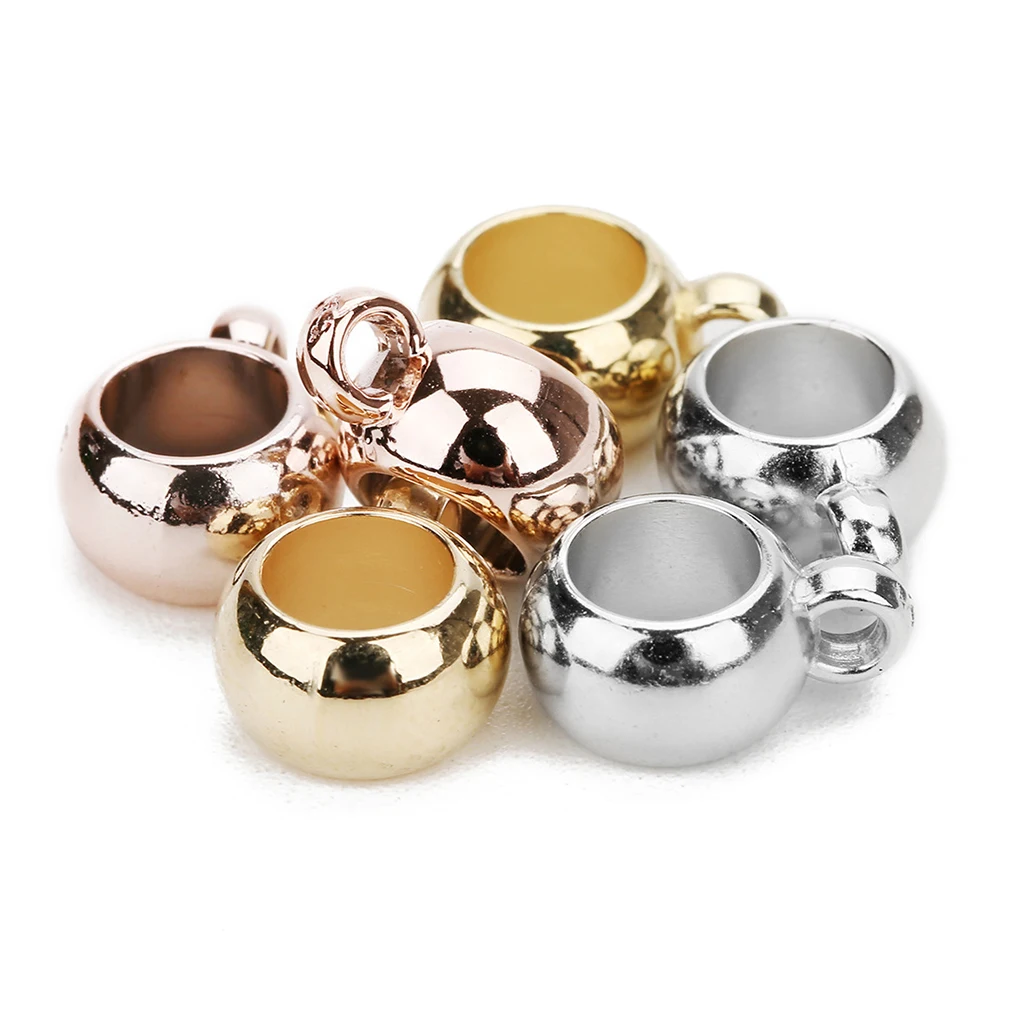 100pcs Metal Plated Pendant Clip Clasp Necklace Connector Bail Beads Large Hole for DIY European Charms Bracelet Jewelry Making