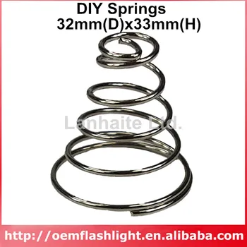 

DIY Nickel-plated Battery / Driver Contact Support Springs 32mm(D)x33mm(H) for Flashlights ( 1 pc )