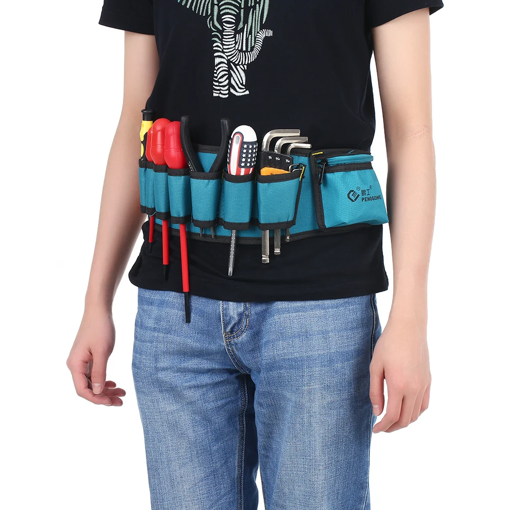 

Multi-functional Waist Tool Bag Repairing Tool Organizer with tool Belt Wearable Waterproof for Electrician woodworking Tools