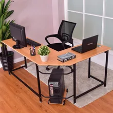Goplus L-Shaped Corner Computer Desk PC Latop Study Table Modern Workstation Home Office Desk Commercial Furniture HW56370