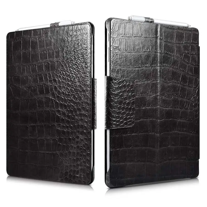 

Crocodile Cowhide Genuine Leather Case for Microsoft Surface Pro 4 Retro Business Stand Smart Cover for Surface Pro 4 Bags 12.3