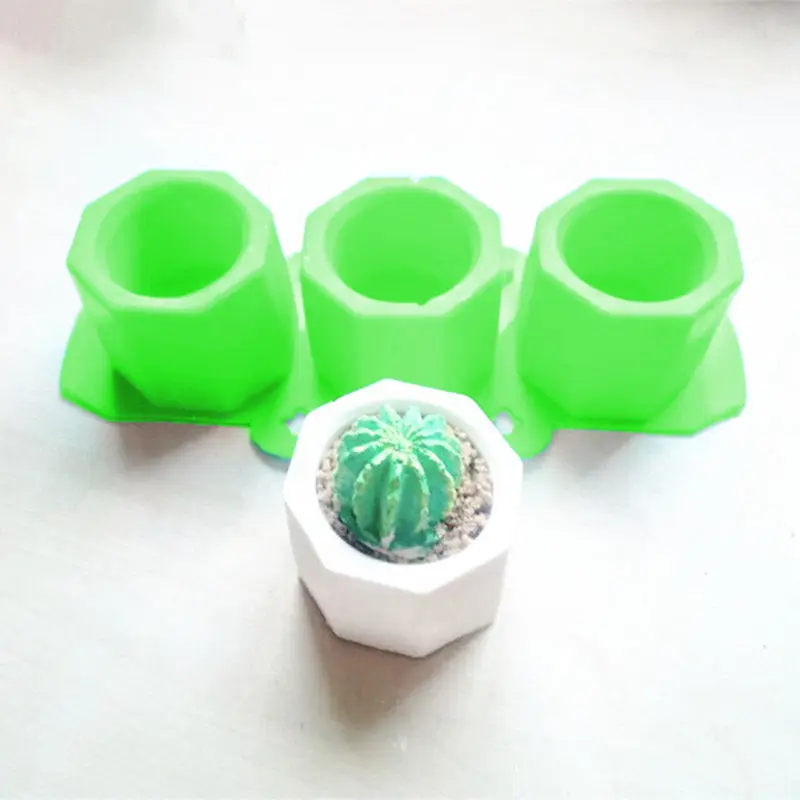 

Silicone Mold Creative Geometric Polygonal Concrete Flower Pot Vase Mould Office Decoration DIY Clay Cement Silica Silicone Mold