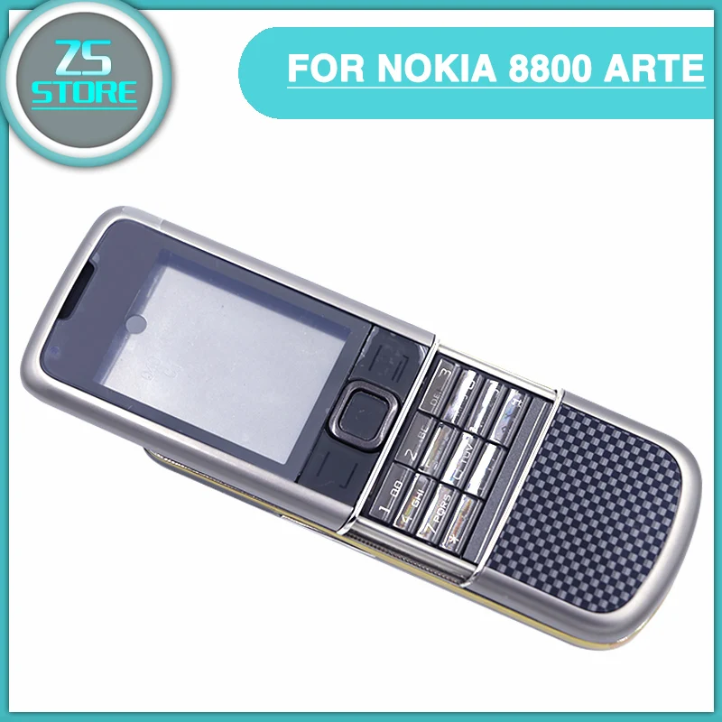 

New Rear 8800A mesh carbon Full Housing case For Nokia 8800 Arte Carbon Battery Cover back door back cover Front Middle Frame