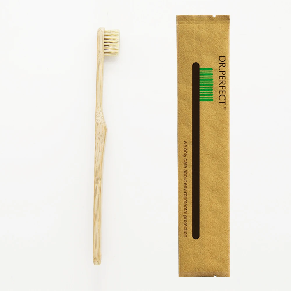 1 Piece Natural Pig Hair Bamboo Toothbrush Wood Novelty Bamboo soft