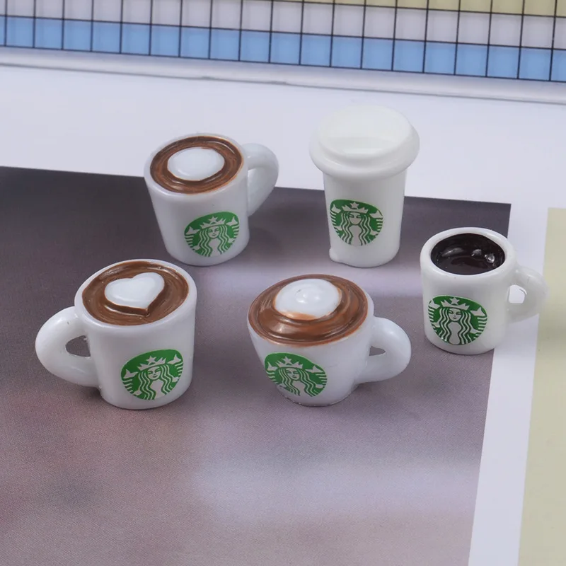 

5pcs 1/12 Scale Dollhouse Miniature Coffee Cup Drinks Mini food Play Doll house Kitchen Toys