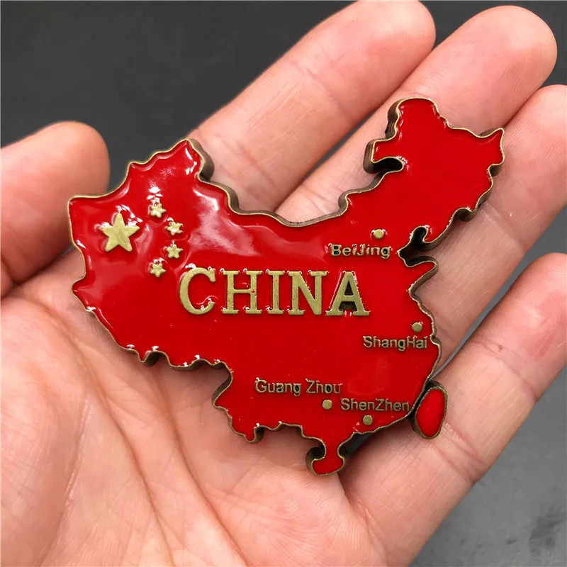 Lychee Life Россия Китай живописный магнит на холодильник бронзовый цвет пейзаж магниты на холодильник путешествия сувениры украшение дома - Цвет: map of China