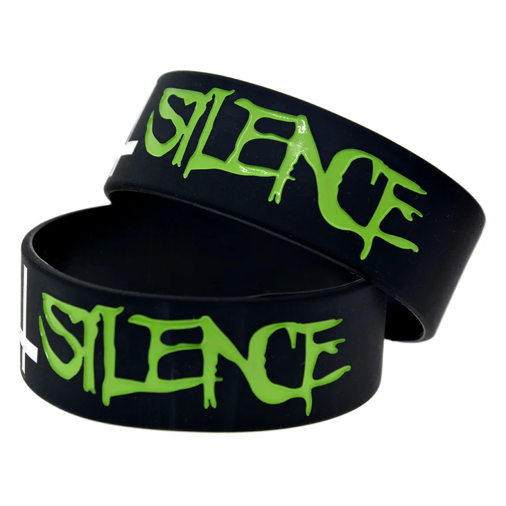 OBH 25 шт. Один Дюйм Широкий Debossed Suicide Silence силиконовый браслет для музыкального концерта