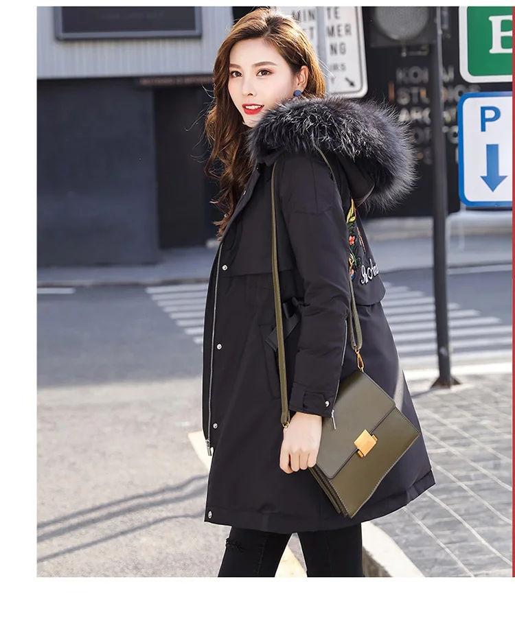 Parka Women Jackets Winter Long Hooded Women Winter Coat Korean Style Adjustable Waist 2018 New Parkas Female LZ980 (10)