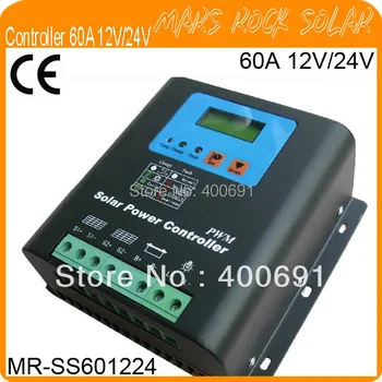 

60A 12V/24V PWM Solar Charge Controller with Metal Shell, LED&LCD Display, Auto-Identification voltage, Temperature Compensate