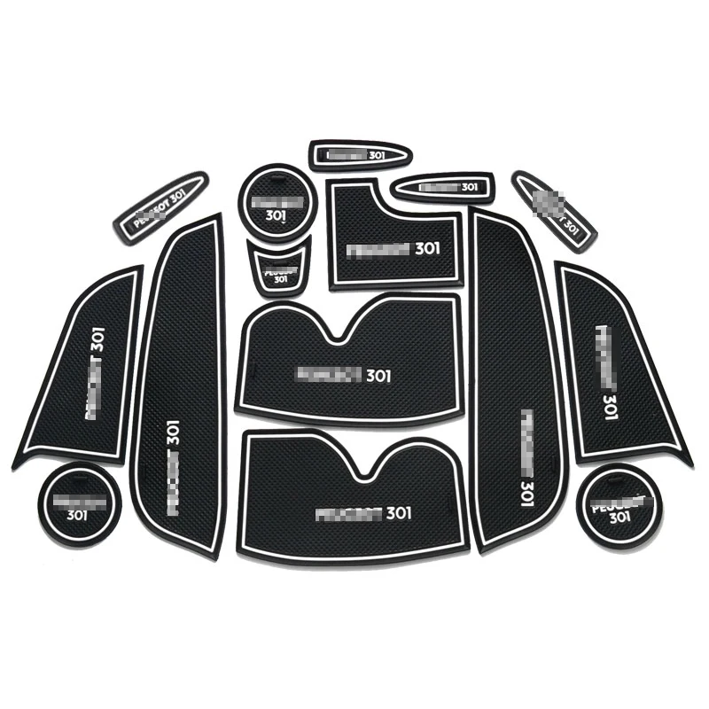 Car-cup-mat-gate-slot-pad-door-carpets-Interior-decoration-for-Peugeot-307-Accessories-For-Peugeot (3)