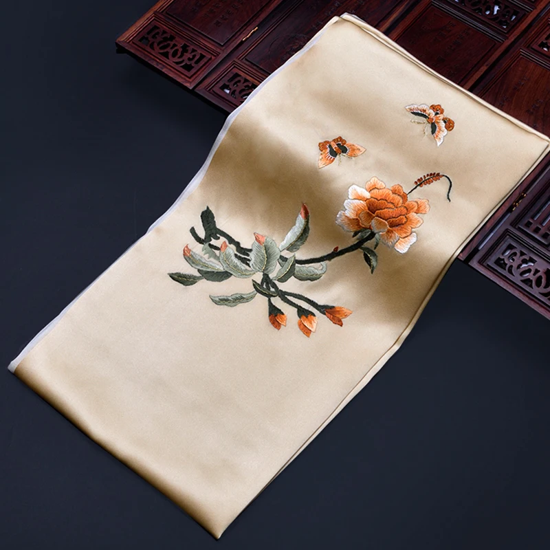 The Most Luxurious Scarf Women Long Floral Chinese Pure Silk Scarf