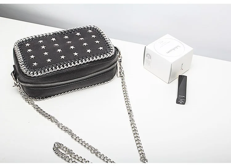 NIGEDU brand Small chain flap Crossbody Bag Female messenger bag Stella Star rivets Shoulder bag 2018 high quality Clutch purse Handbags (4)