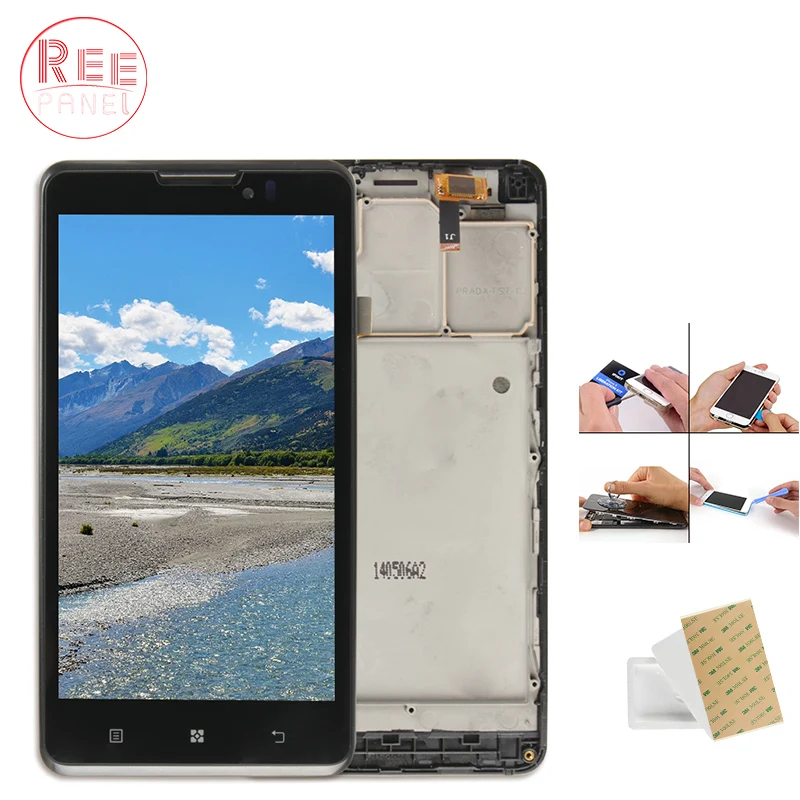 

Original 5.0 Inch Display For LENOVO P780 LCD Touch Screen Digitizer with Frame Assembly For LENOVO P780 LCD Display Replace