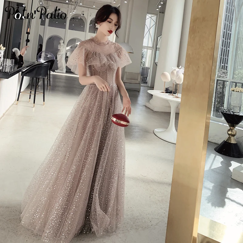 Sexy Backless Evening Dresses Long 2019 Summer Luxury Sequined Tulle Ball Gown Formal Dresses For Women Plus Size Sexy Backless Evening Dresses Long 2019 Summer Luxury Sequined Tulle Ball Gown Formal Dresses For Women Plus Size